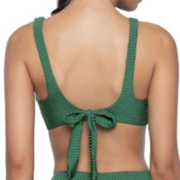 PQ Swim Reversible Bikini Top Emerald Ribbed Desert Rose - Picture 4 of 11